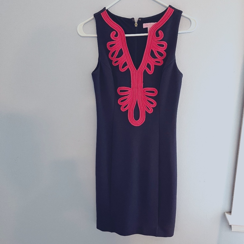 Lilly Pulitzer sleeveless navy knit dress size XS